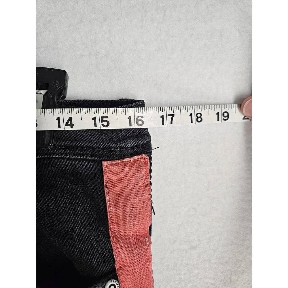 Mens Preme Moto Stripe Pants Black Distressed 32x32 Punk Goth Rock Hip Hop Urban